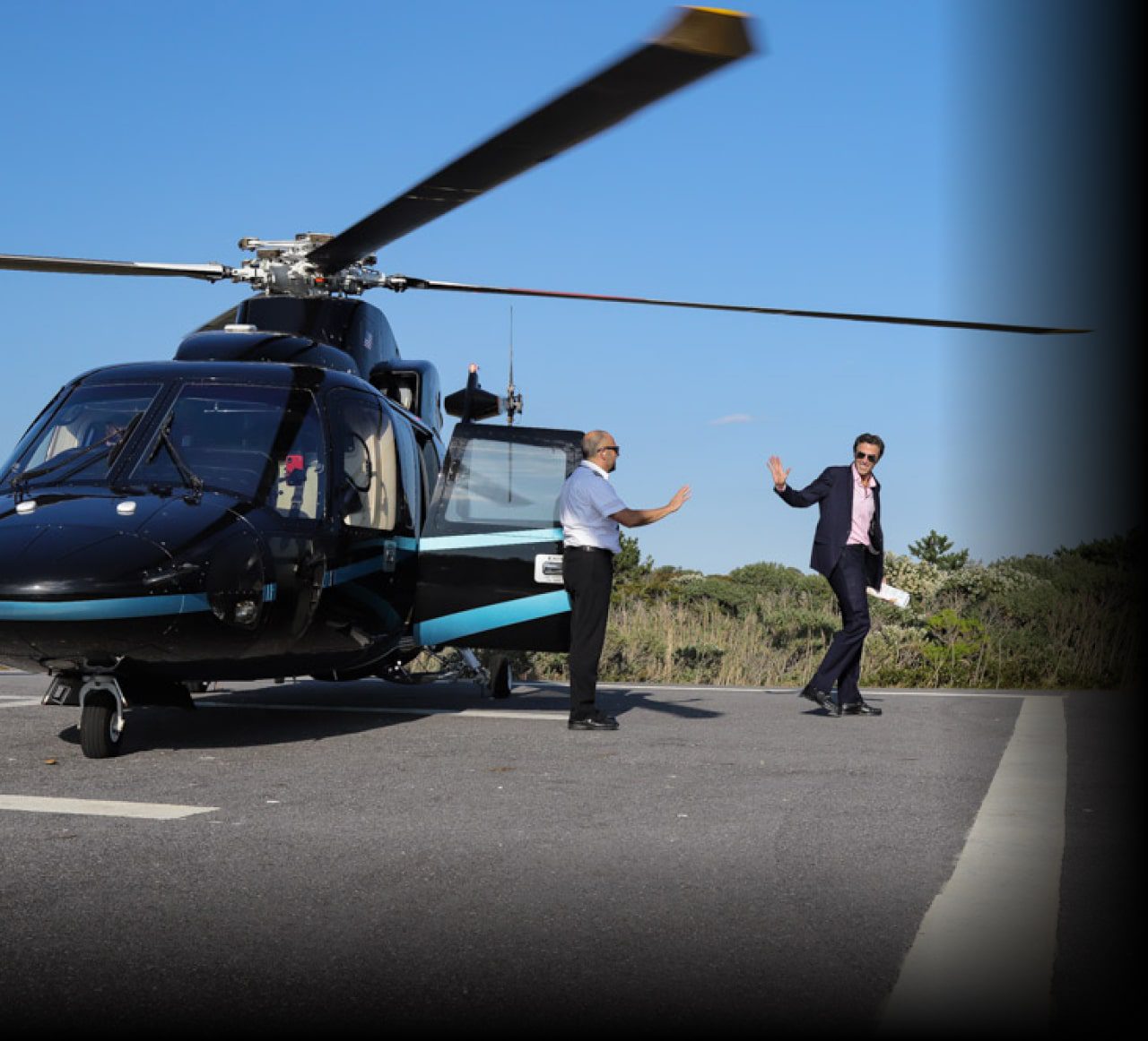 Private helicopter arrival
